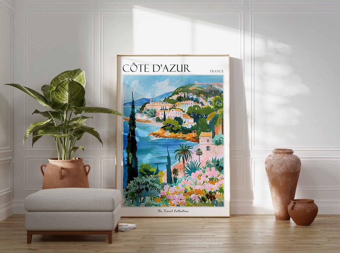 Cte Dazur Travel Poster, France Wall Art Print - Image 3