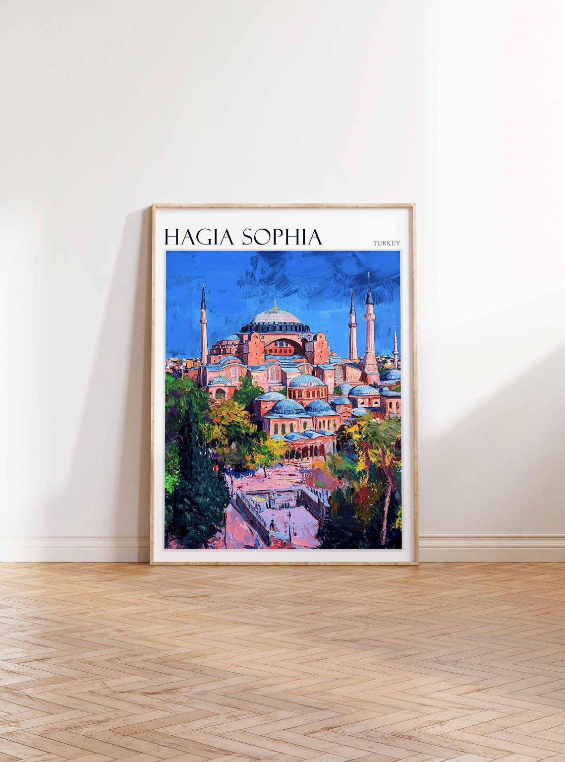 Hagia Sophia Dome Minarets Lush Gardens Turkey Travel Poster - Image 3