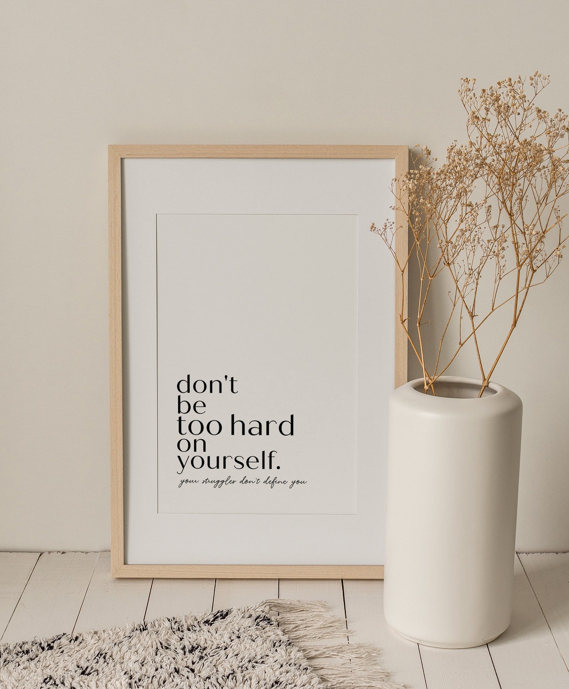 Dont Be Too Hard On Yourself Self Compassion Mental Health Poster - Image 2