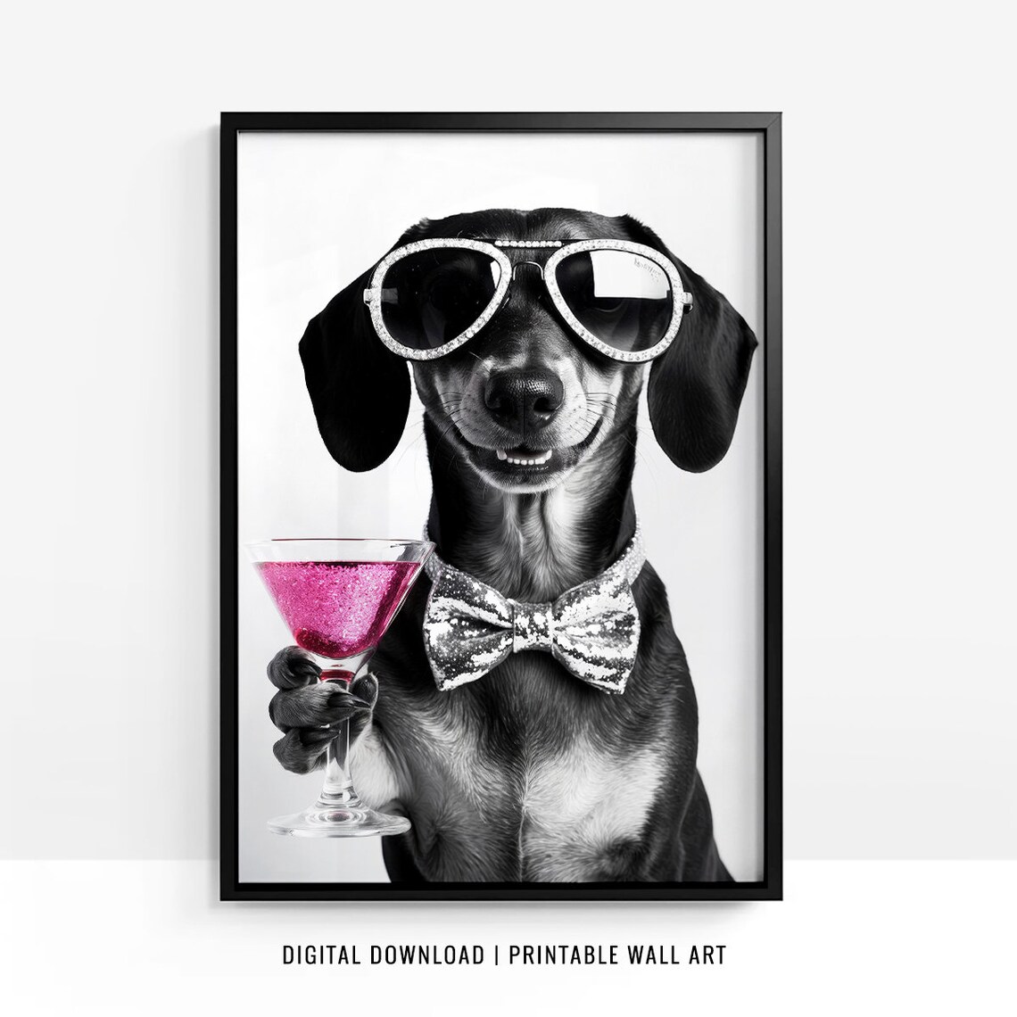 Dachshund Pink Gin, Funny Sausage Dog Gift - Image 4