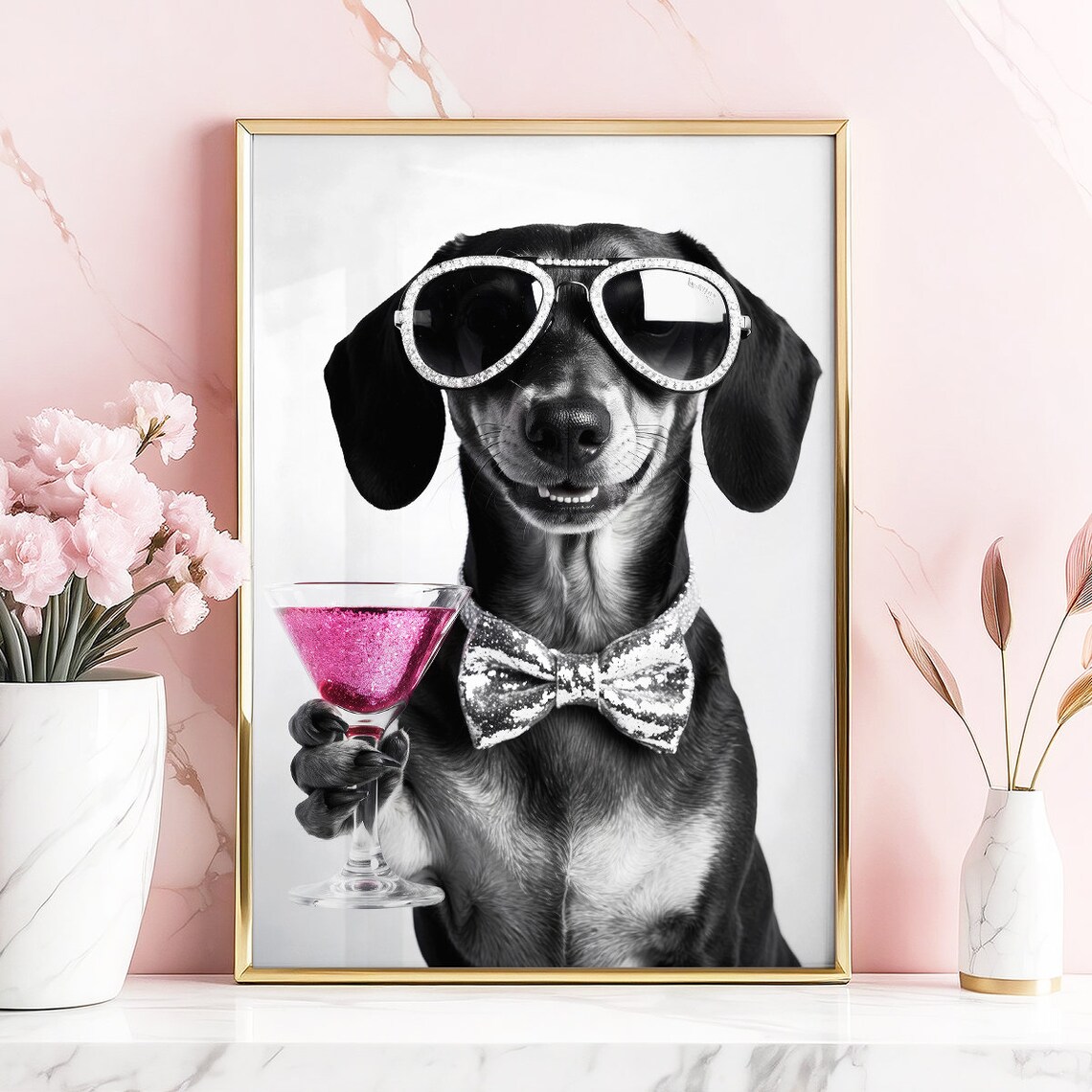 Dachshund Pink Gin, Funny Sausage Dog Gift - Image 5