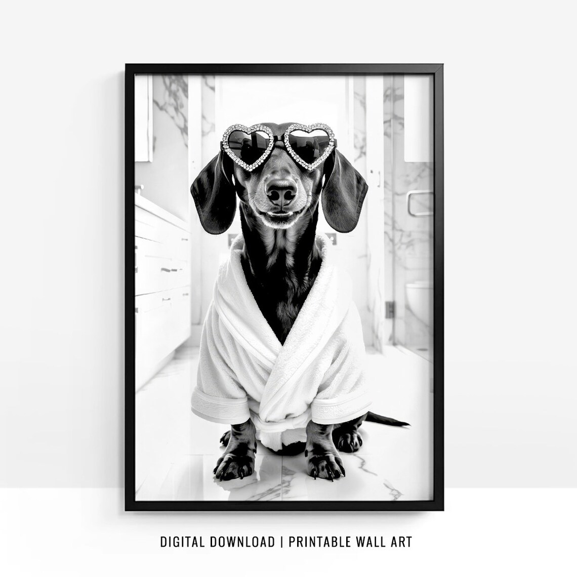 Dachshund, Funny Bathroom Decor Art Print
