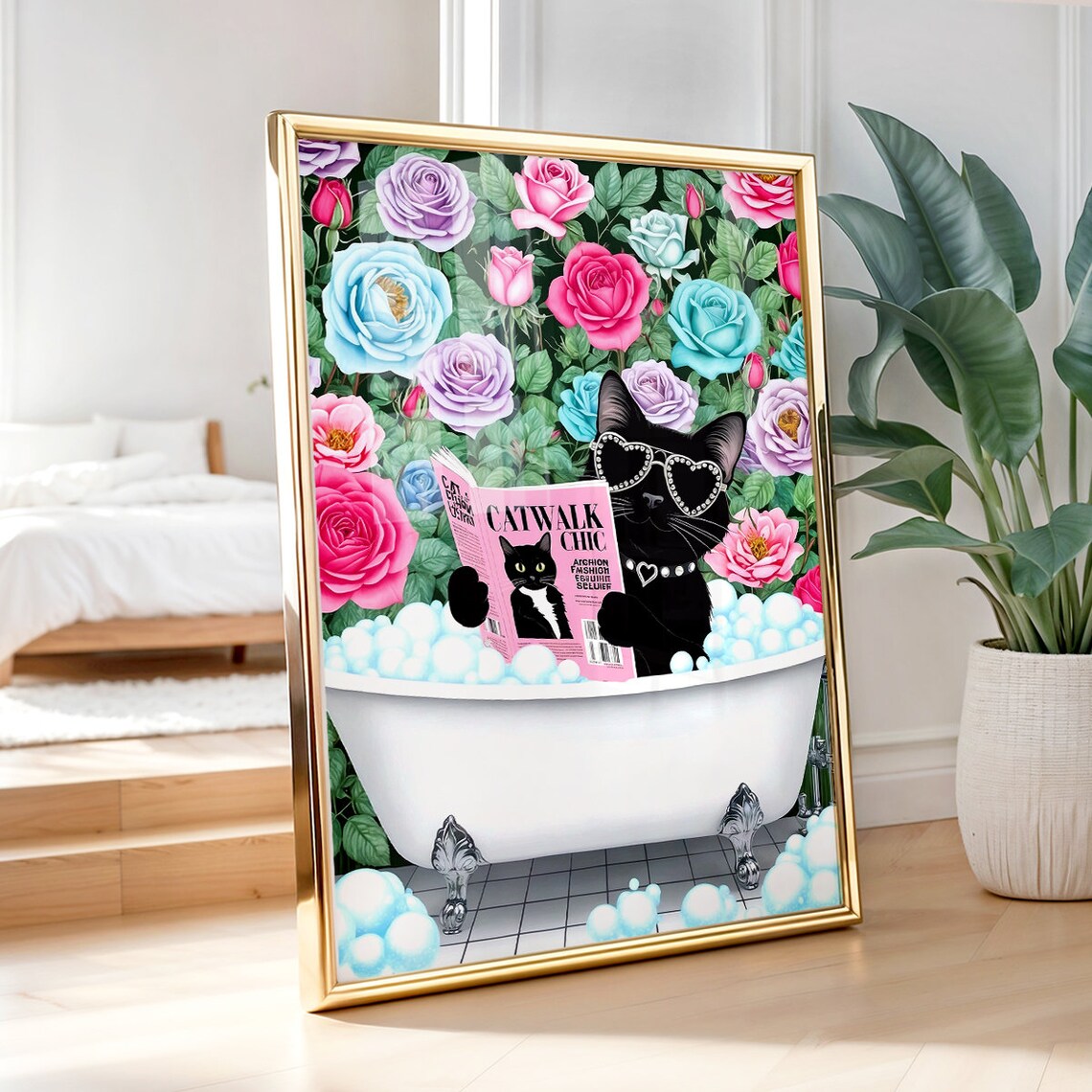 Bathroom Cat Print, Funny Cat Lover Gift - Image 5
