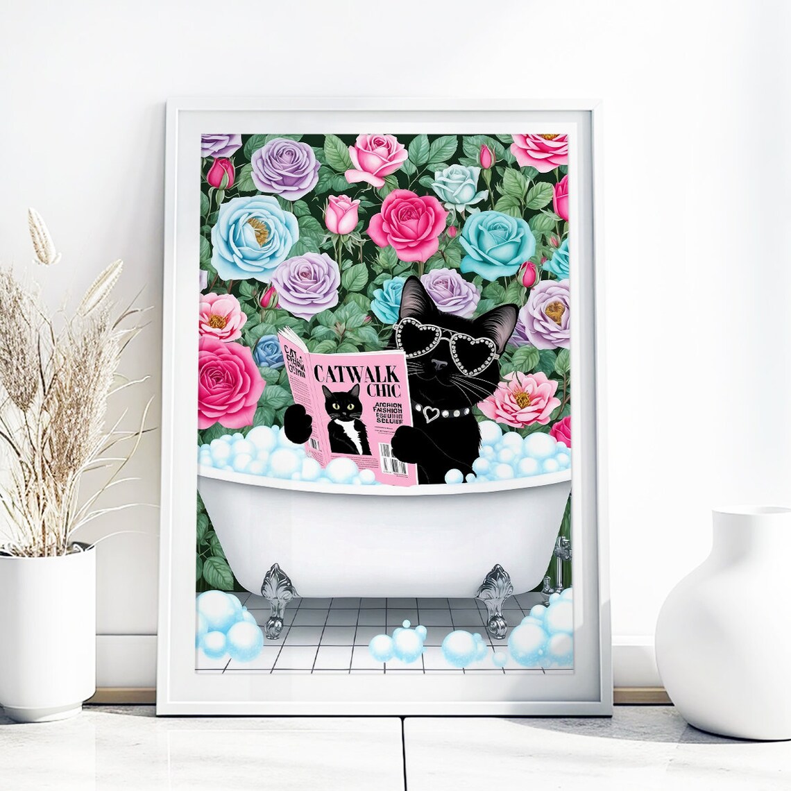 Bathroom Cat Print, Funny Cat Lover Gift - Image 2