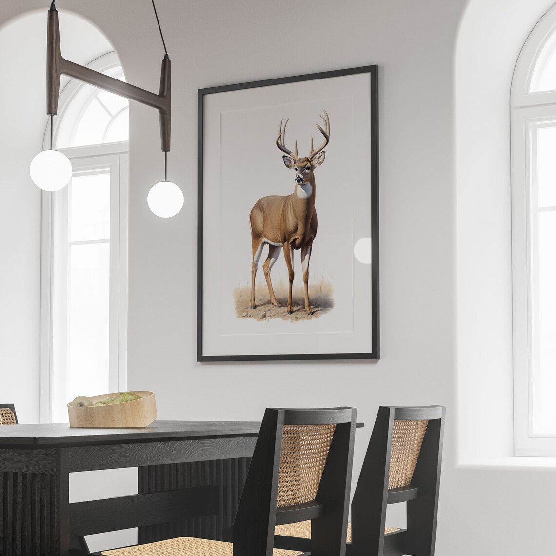White Tailed Deer Minimal Poster, Wildlife Art - Image 3