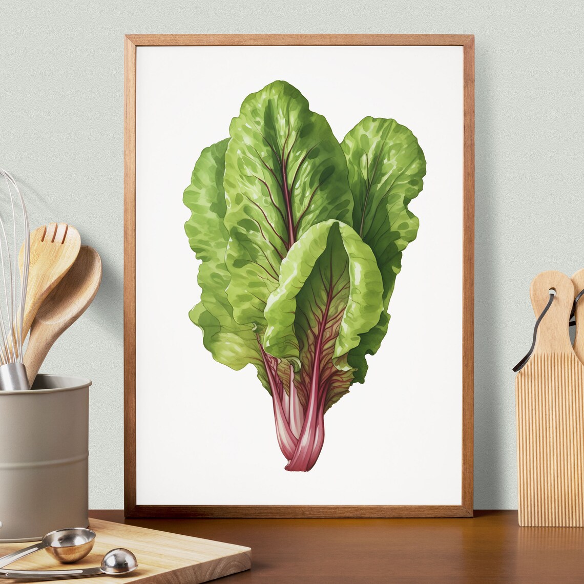 Lettuce Print, Botanical Vintage Kitchen Art Print - Image 3