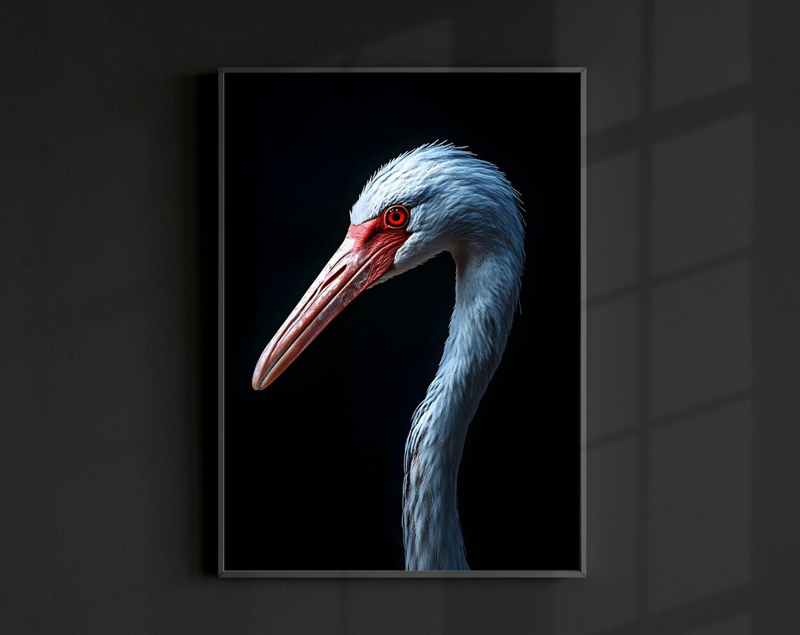 Crane Photo Poster, Tropical Wildlife Wall Art
