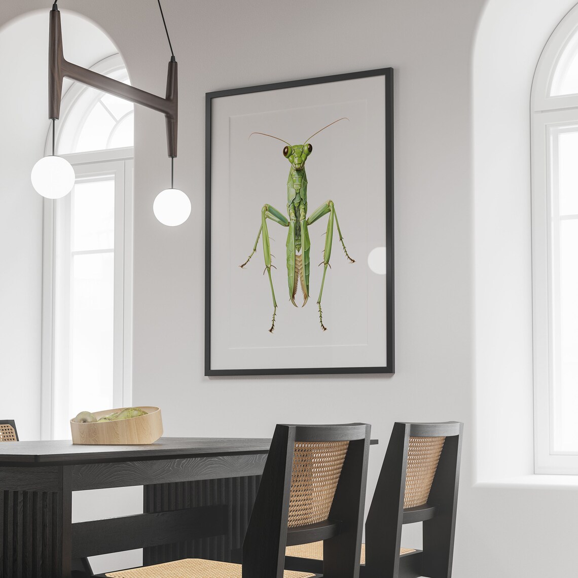 Praying Mantis Botanical Guide Poster Print - Image 2