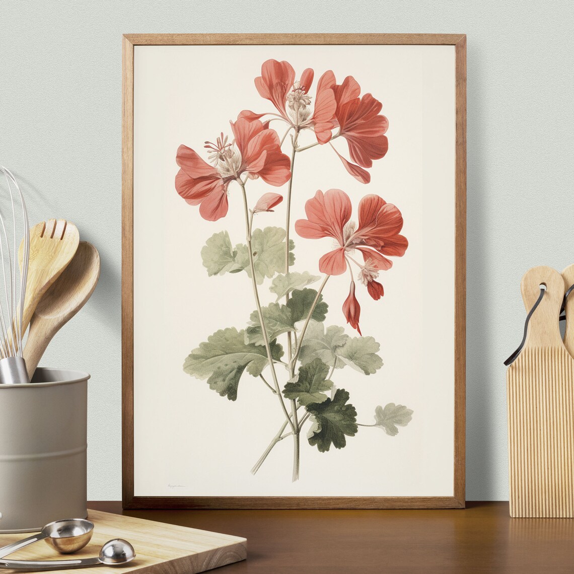 Geranium Botanical Vintage Art Print, Floral Study - Image 2