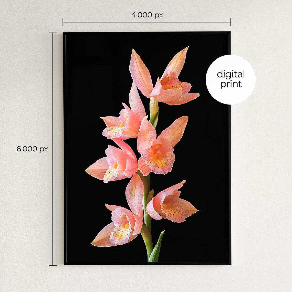 Orchid Floral Botanical Art Print, Minimal Modern - Image 2
