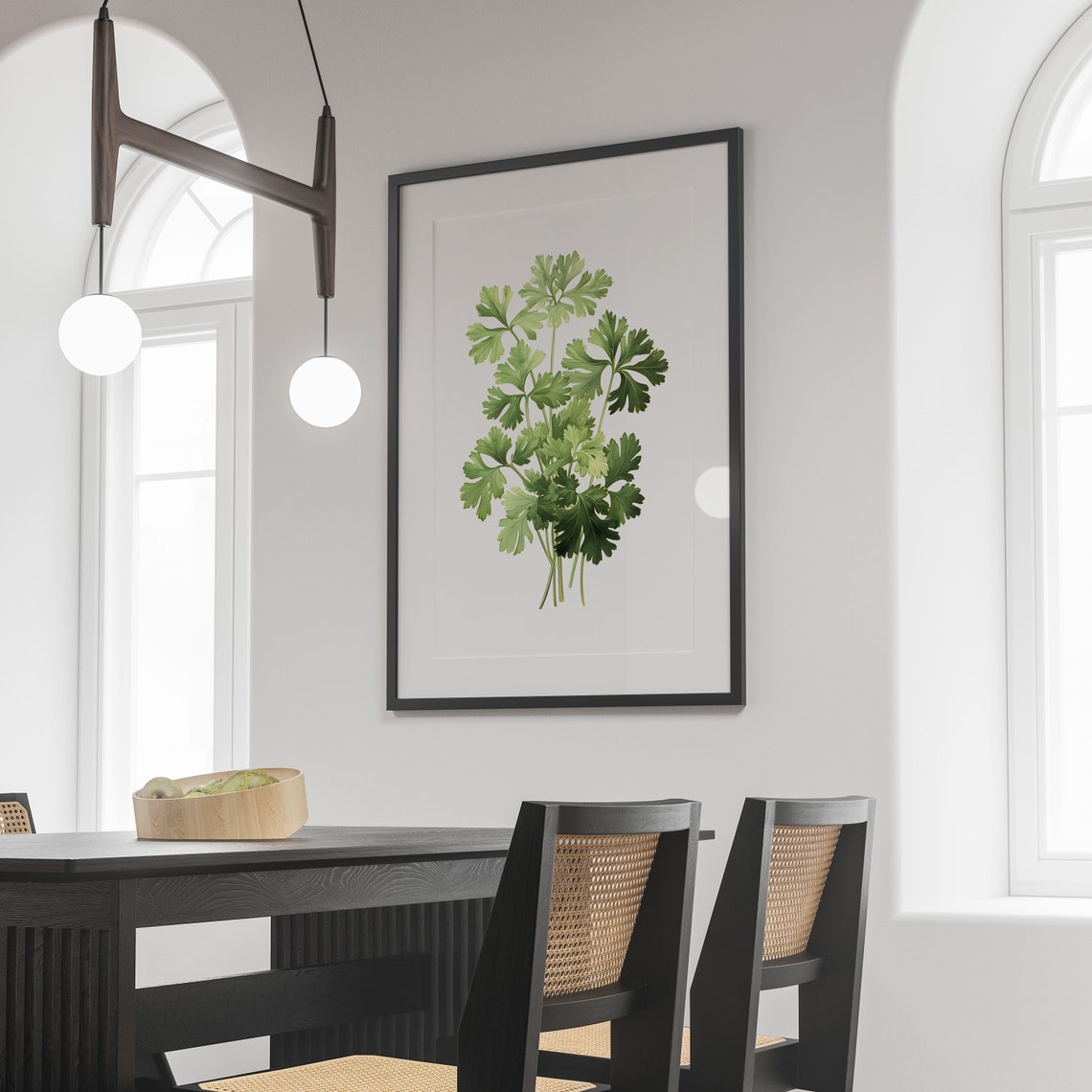 Parsley Sprig Vintage Botanical Illustration Green Herb Kitchen Print - Image 4