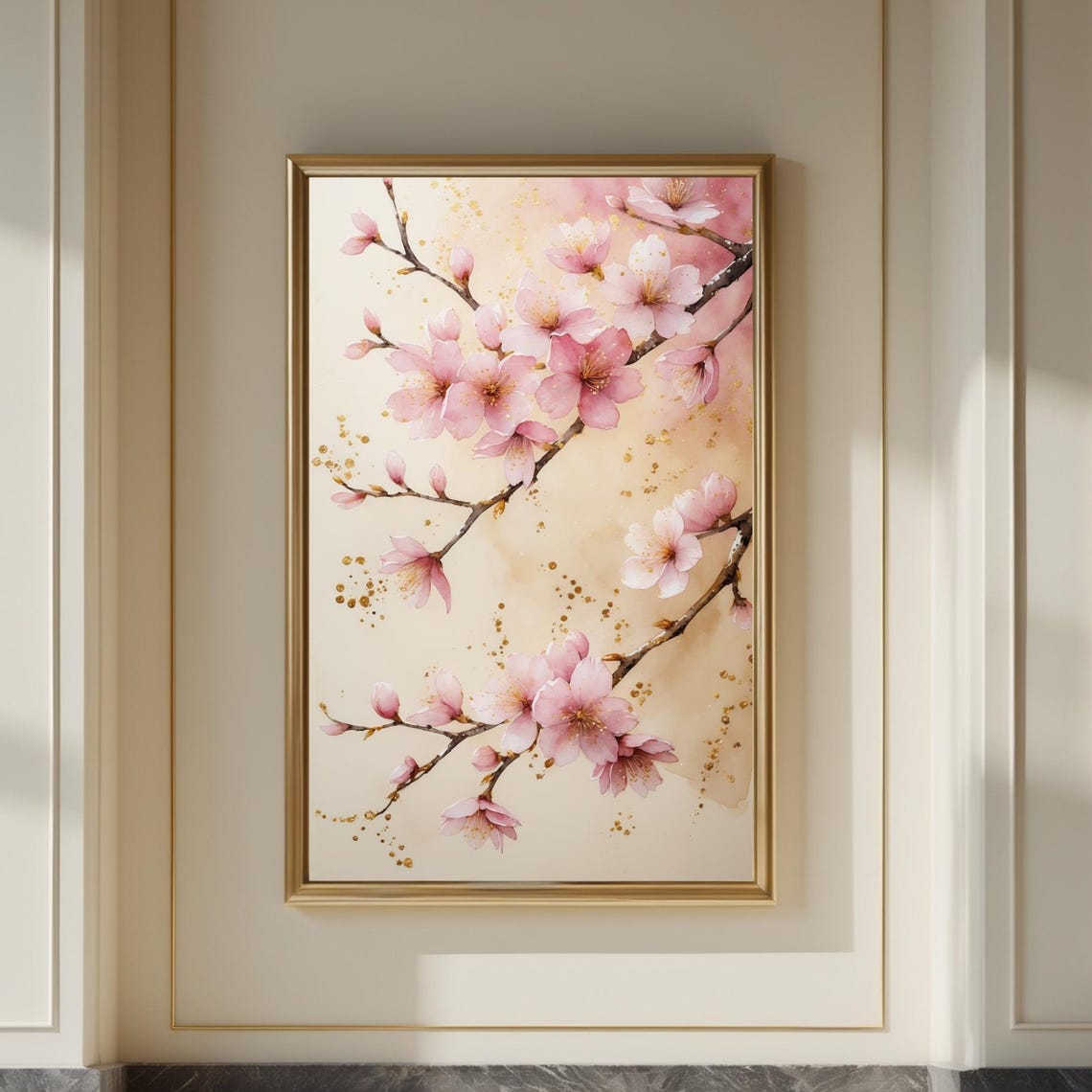 Cherry Blossom Japandi Floral Art Print