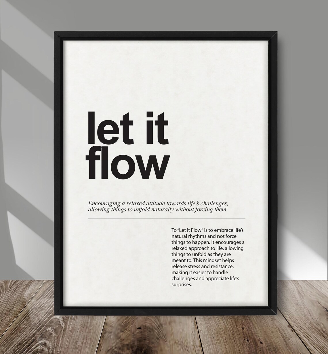 Let It Flow Inspirational Quote Poster Print