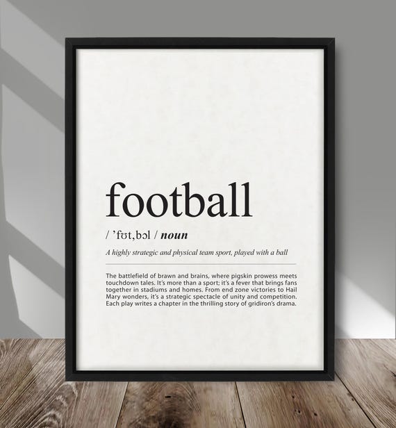 Football Definition Print Sport Wall Decor Sports Fan Poster Fanart Fans