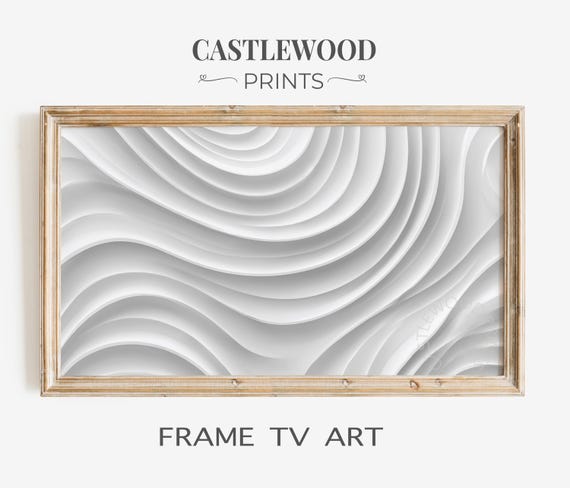 Minimalist Abstract Lines Frame Tv Art Wavy Pattern Wall Decor For Smooth Flowing Contemporary Modern 10