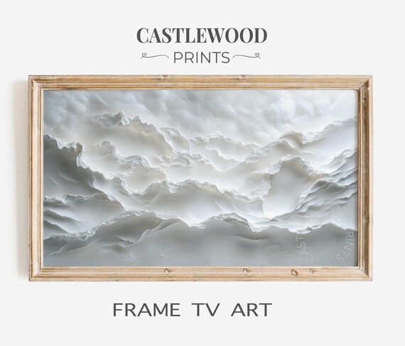 Swirling White Foam Wave 3D Relief Coastal Frame TV Art Poster