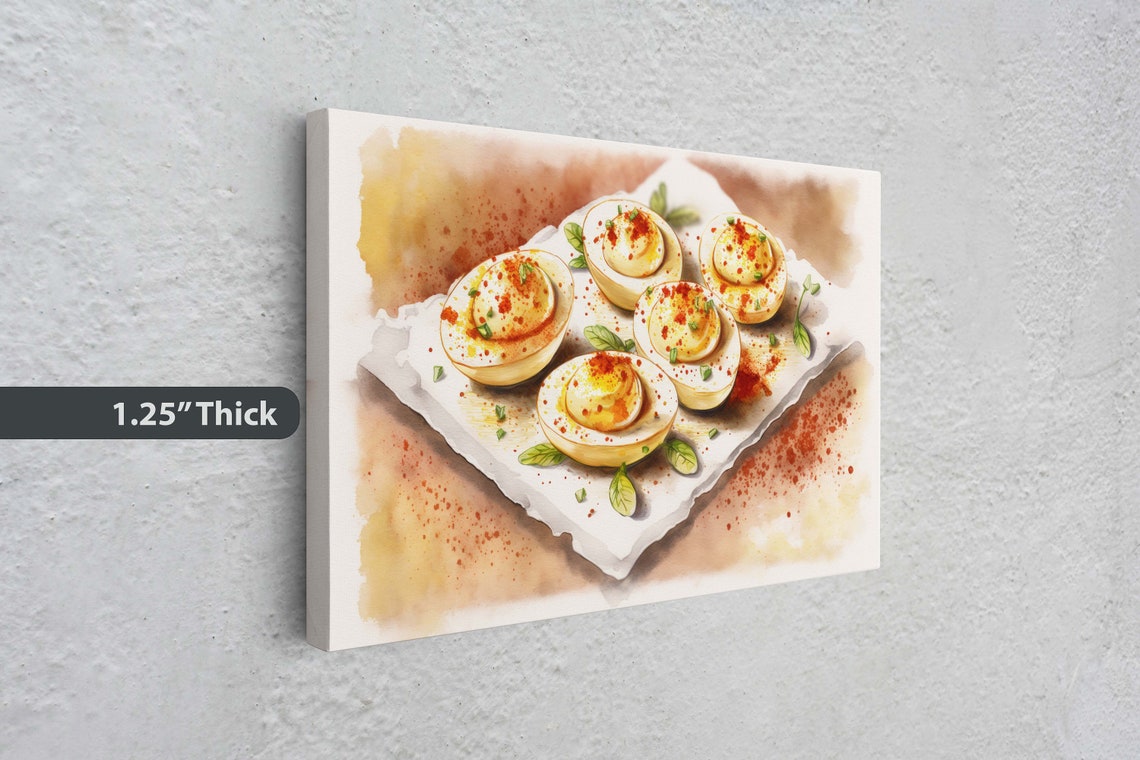 Watercolor Deviled Eggs Appetizer Paprika Kitchen Wall Art Poster - Image 3