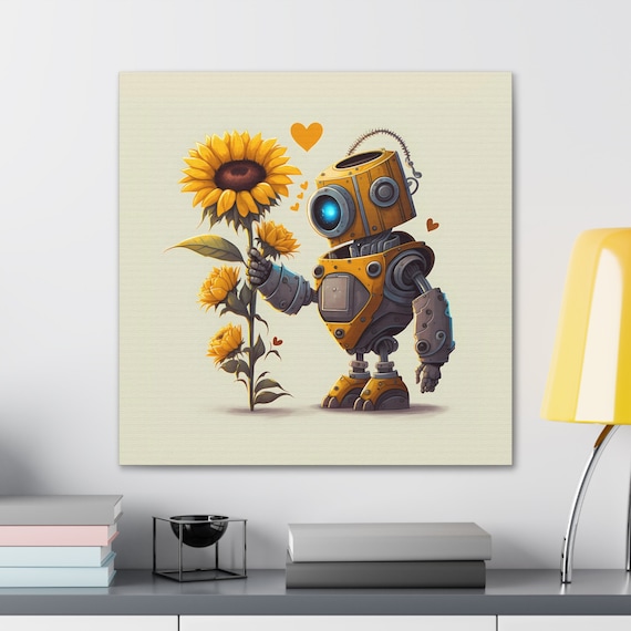Robot In Love - Abstract Modern Art Print
