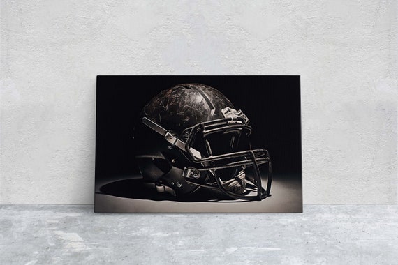 Football Helmet Football Painting Sport Art Vintage Football Sport Gift Dad Gift Brother Gift Man Cave Football Memorabilia