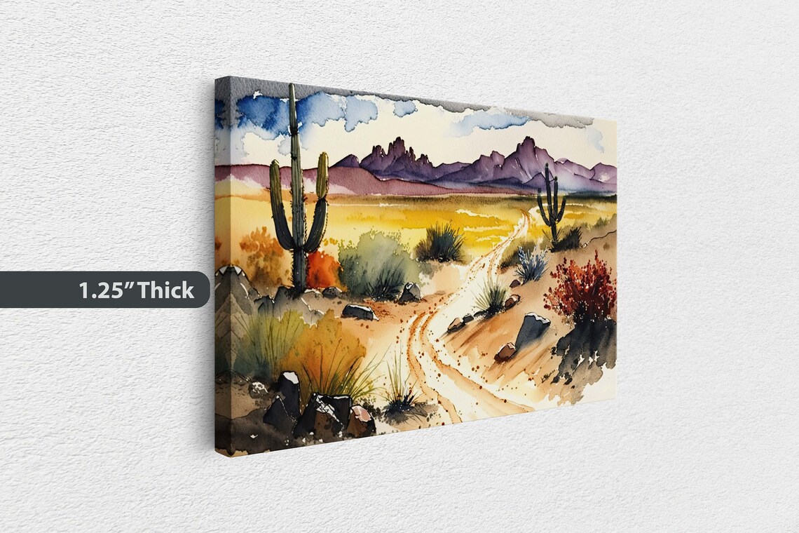Watercolor Desert Landscape Wall Art Print - Image 3