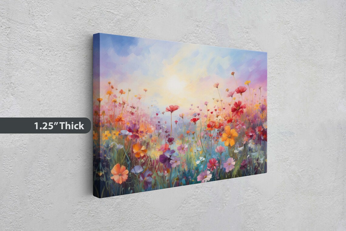 Abstract Flower Landscape, Colorful Wall Art Print - Image 3