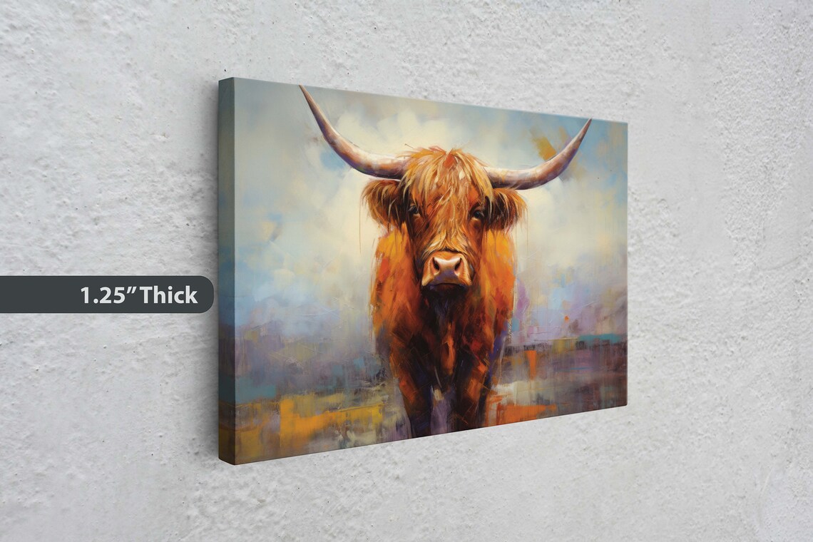 Highland Cow Rustic Farmhouse Animal Art Print - Image 3