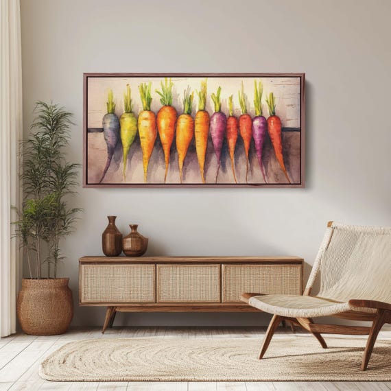 Rainbow Carrots Barn Print Food Art Kitchen Decor Dining Room Heirloom Carrots