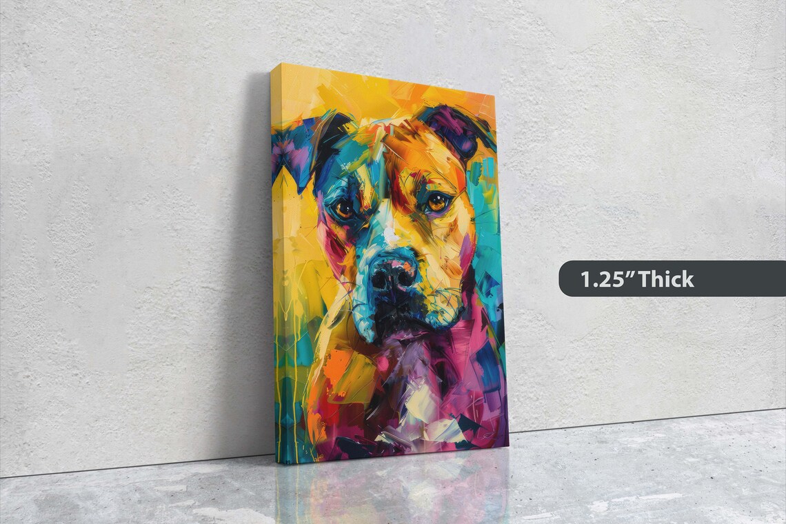 Pit Bull Watercolor Pop Art Dog Wall Art Print - Image 3