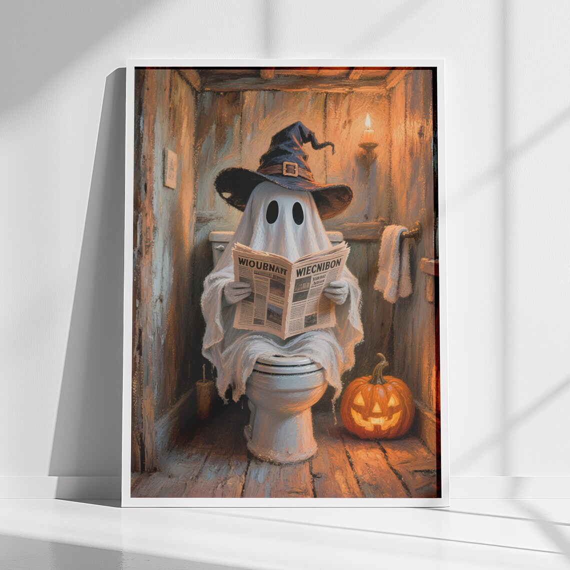 Bathroom Wall Art Funny Toilet Halloween Print Instant