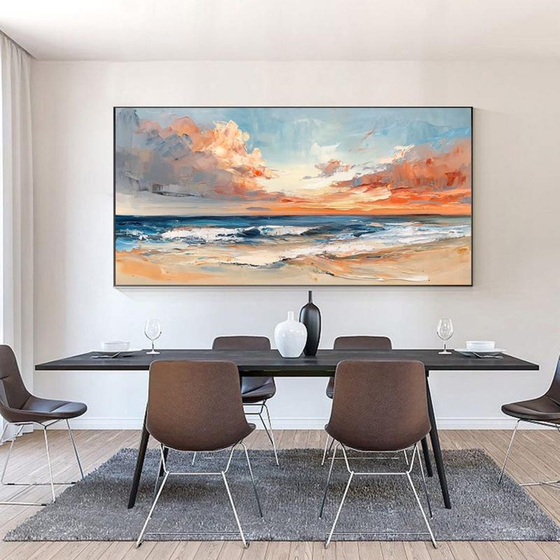 Warm Golden Sunset Over Rolling Ocean Waves on the Beach Poster - Image 5