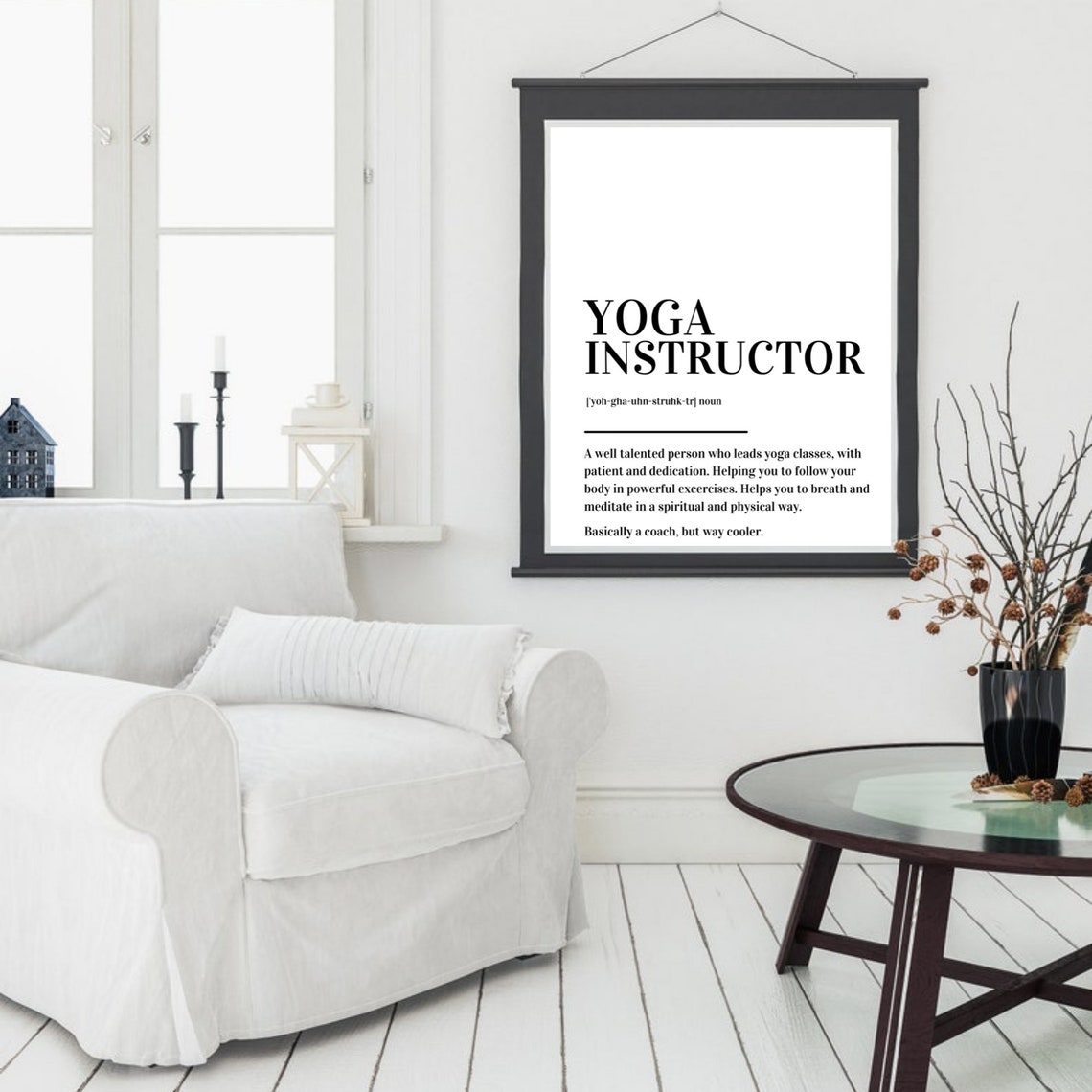 Yoga Instructor Definition Funny Coach Gift Typography Poster - Image 5