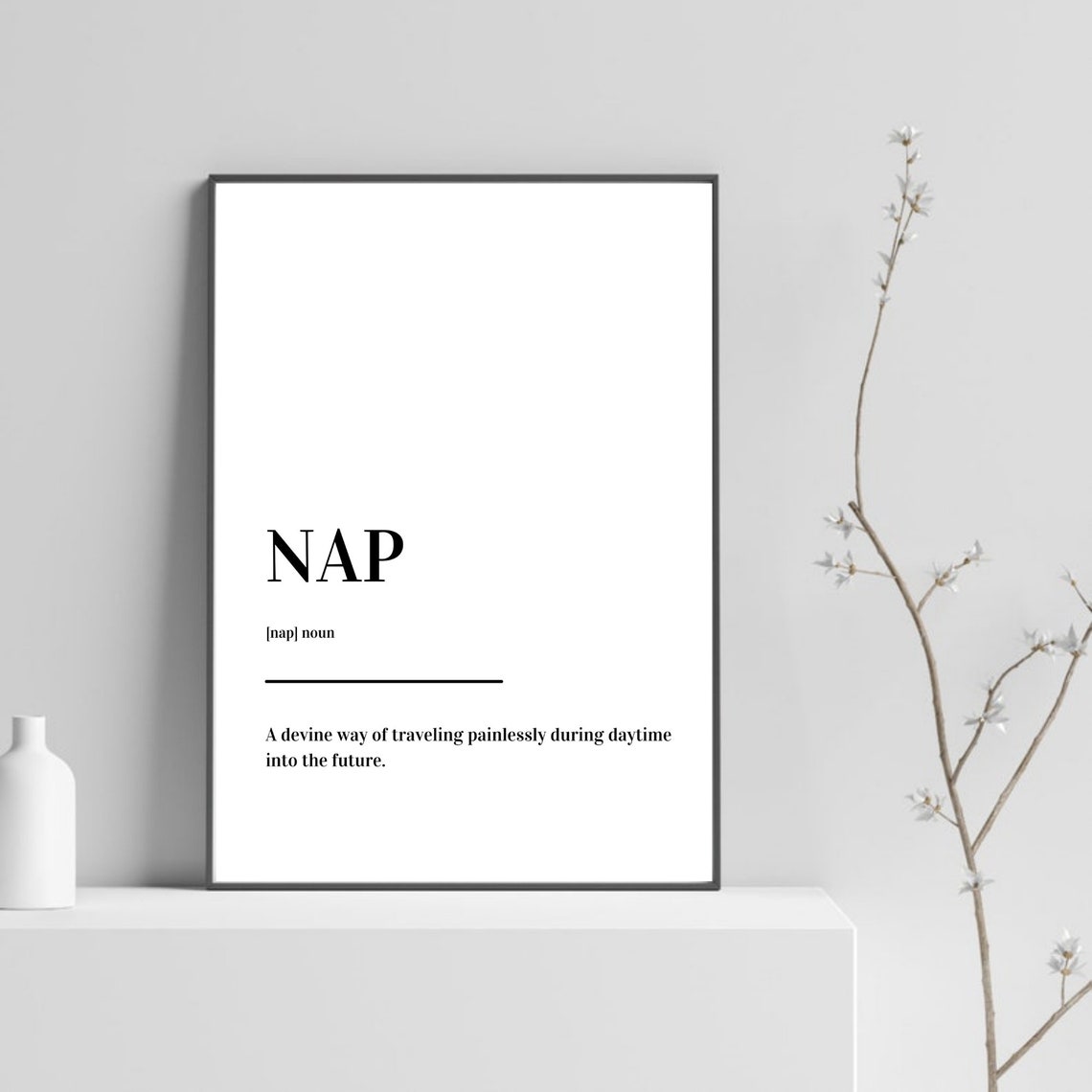 Nap Definition Funny Quote Daytime Sleep Minimalist Typography Poster