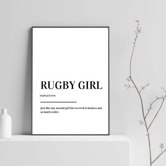 Rugby Girl Definition Funny Female Rugby Player Quote Poster