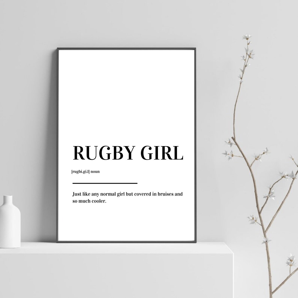 Rugby Girl Definition Funny Female Rugby Player Quote Poster