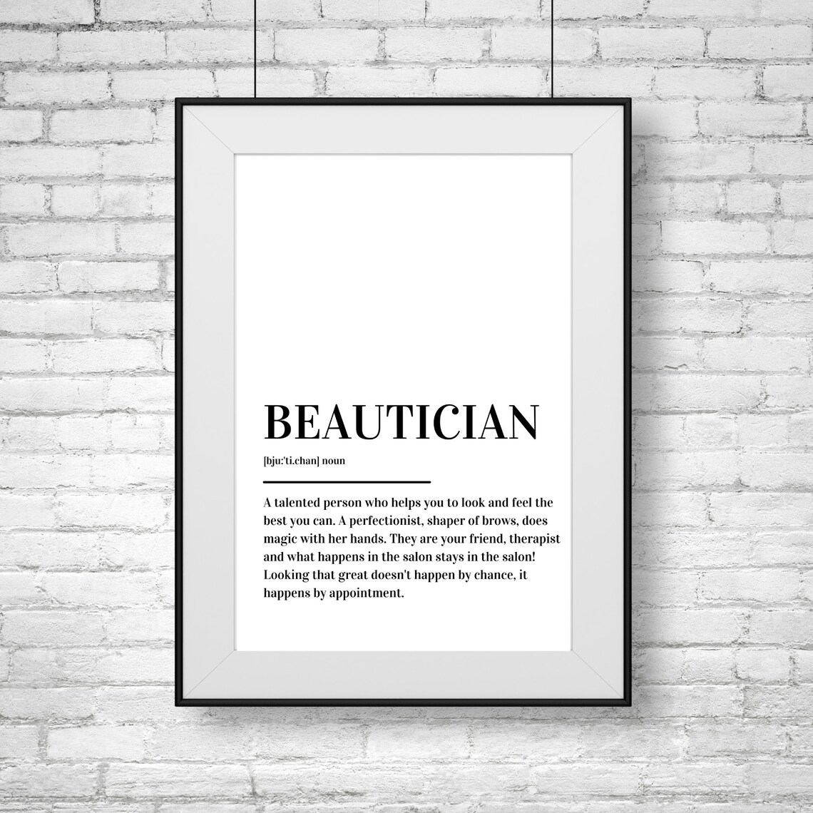 Beautician Dictionary Definition Gift For Salon Pros Minimalist Poster - Image 2