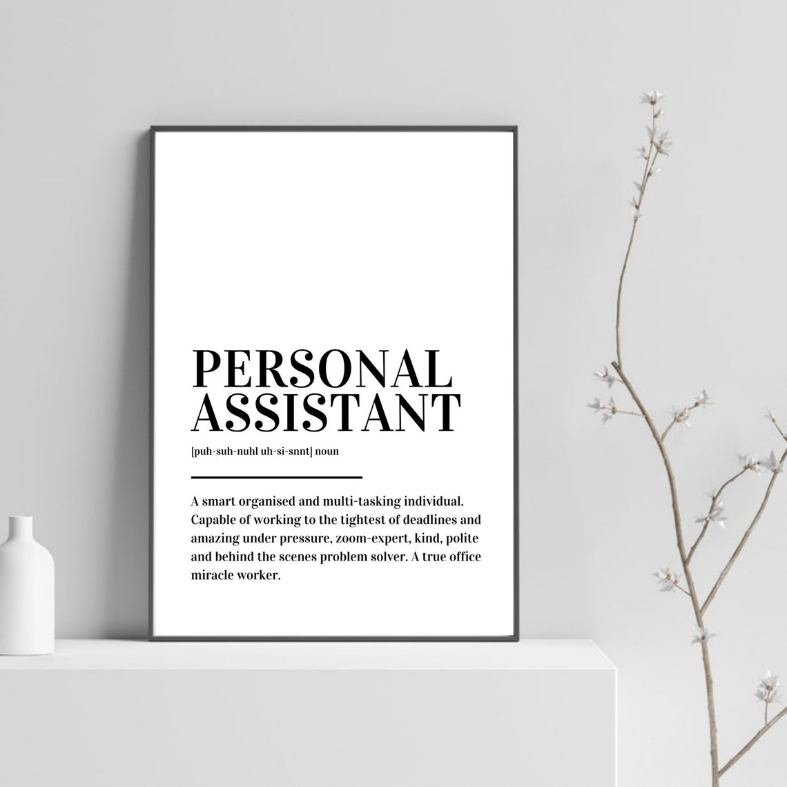 Personal Assistant Definition Poster Thank You Gift For Office Heroes