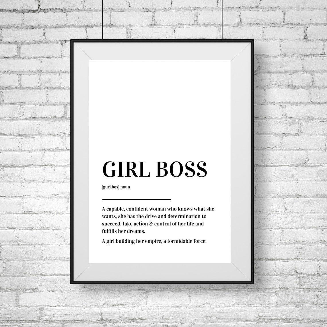 Girl Boss Definition Confident Woman Empowering Typography Poster - Image 2