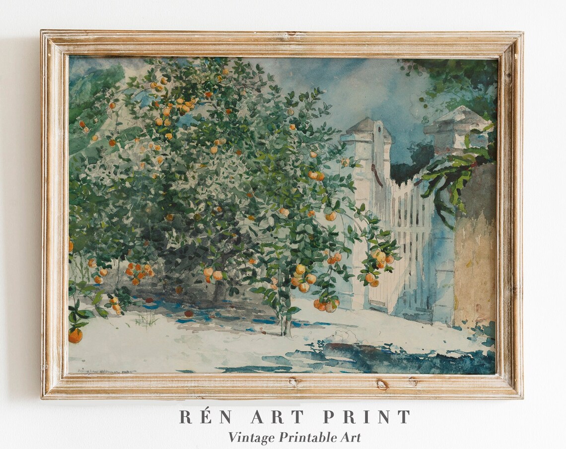 Vintage Summer Landscape Art Print, French Country