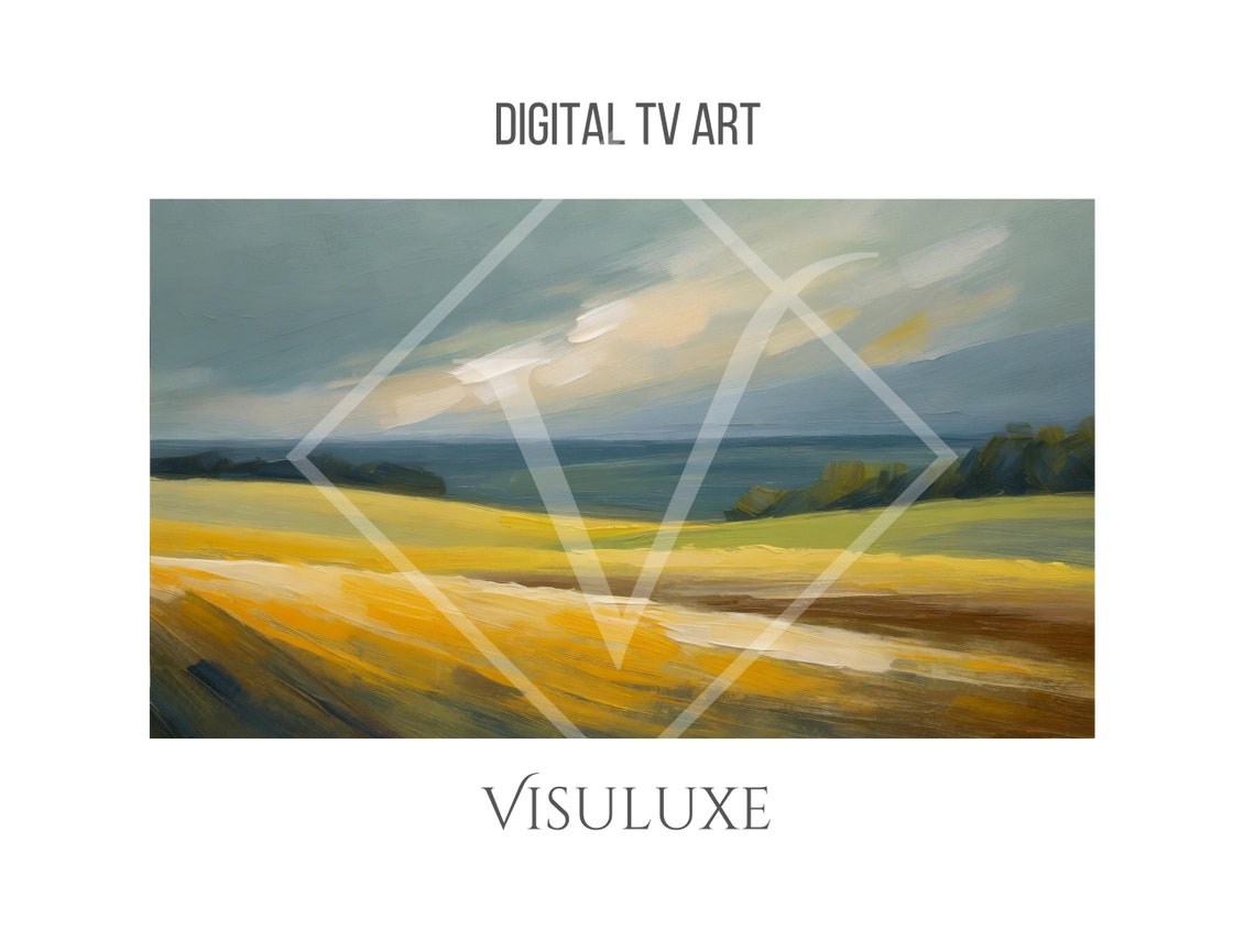Minimalist Golden Wheat Field Rolling Hills Soft Blue Sky Poster - Image 4