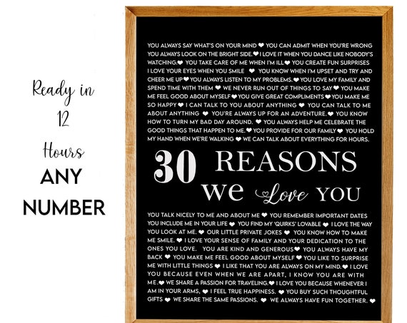 30 Reasons I Love You 30 Things I Love About You Boyfriends 30th Boyfriends 30th Wifes 30th 30th Birthday Thirty Birthday