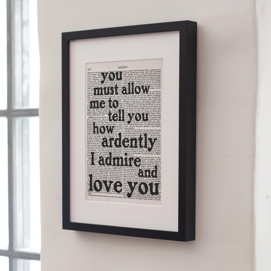 Jane Austen You Must Allow Me To Tell You How Ardently Quote Poster - Image 3