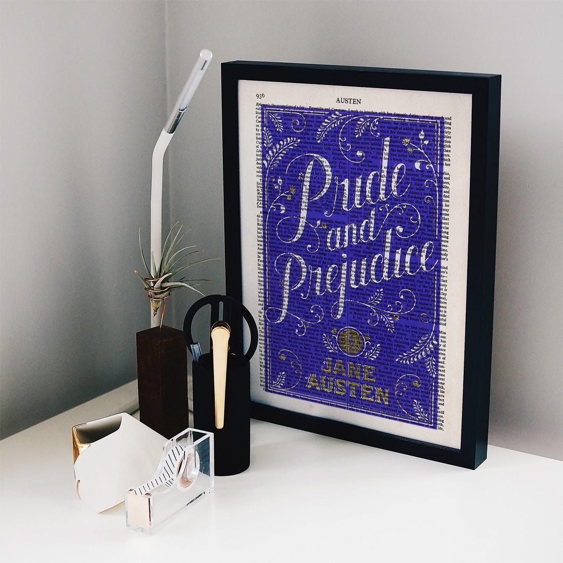 Jane Austen Pride and Prejudice Victorian Dictionary Page Art Poster - Image 2