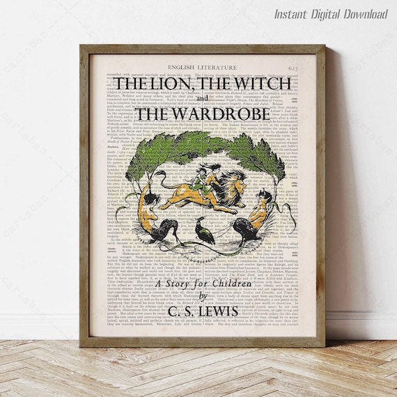 C S Lewis The Lion The Witch And The Wardrobe Aslan Book Page Art Print