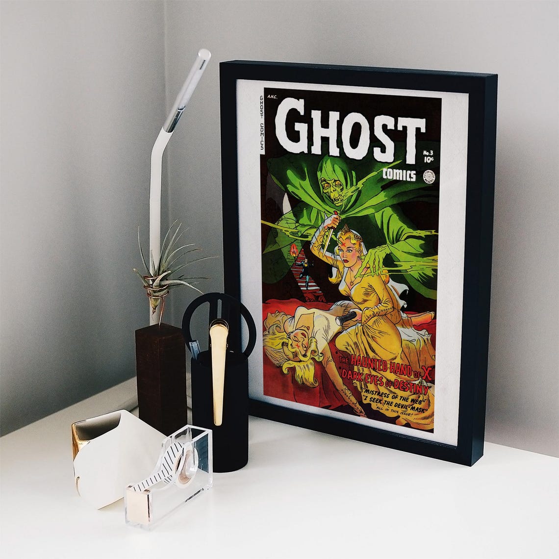 Ghost Comics No 3 Cover Horror Comic Haunted Hand Dark Eyes Poster - Image 2
