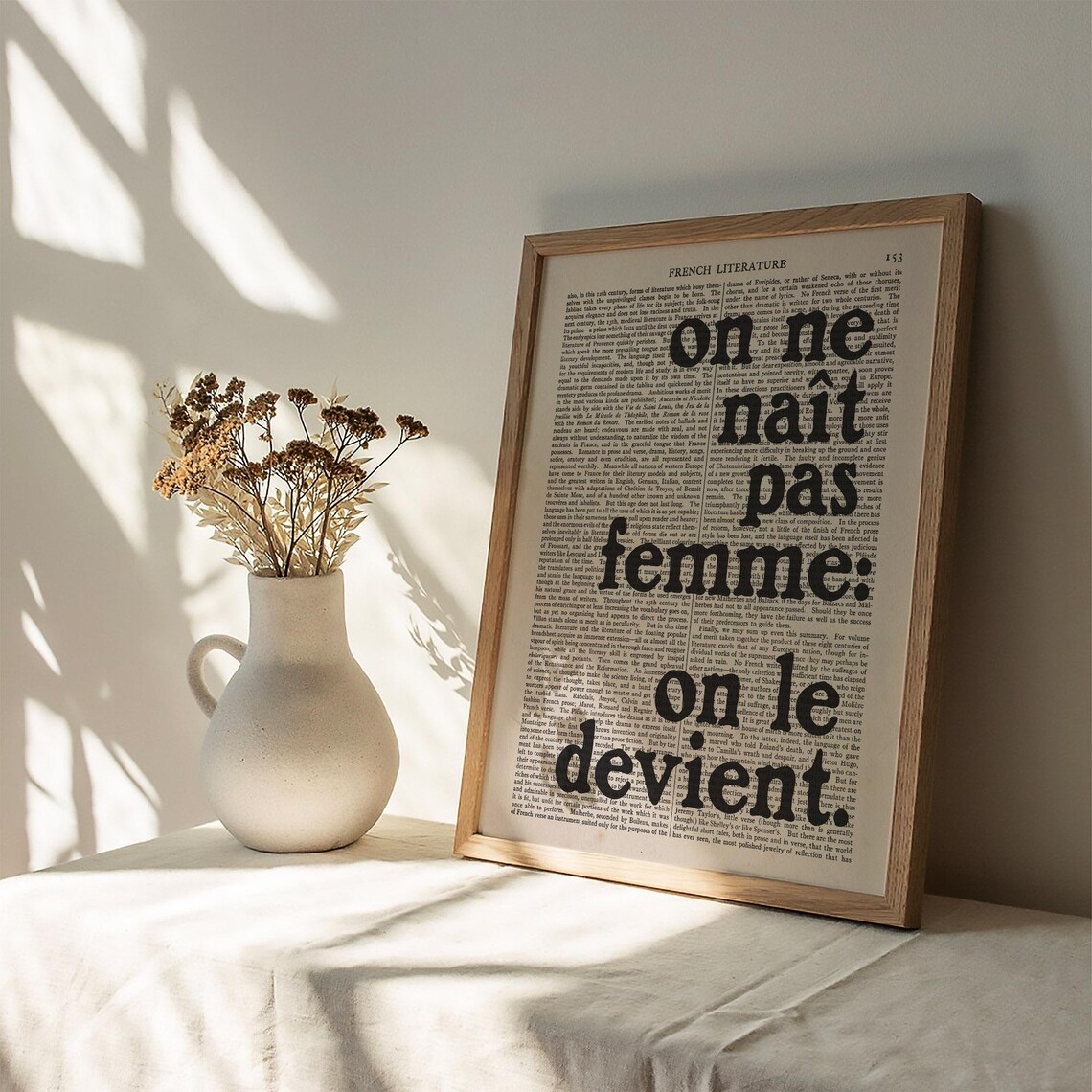 Simone De Beauvoir On Ne Nait Pas Femme Feminist French Quote Wall Art Poster - Image 2