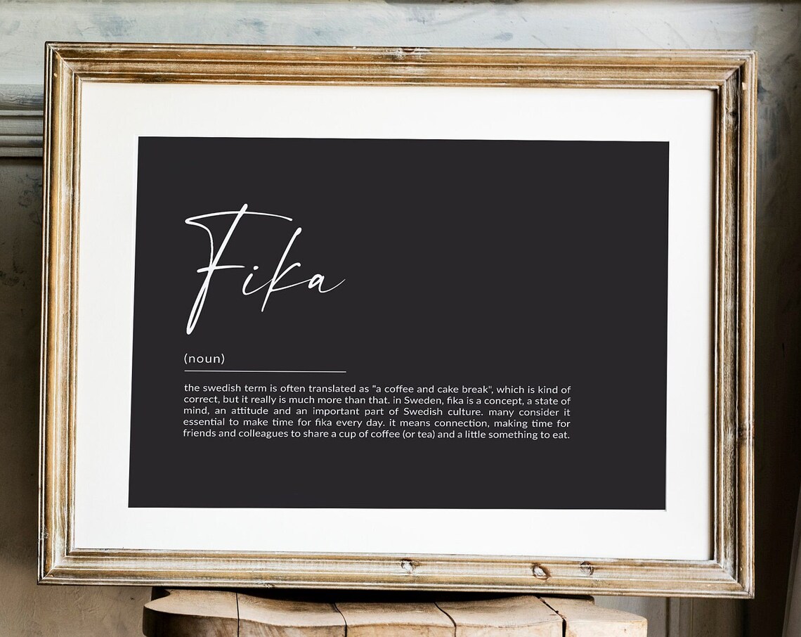 Fika Definition Art Print, Nordic Scandinavian Wall - Image 2