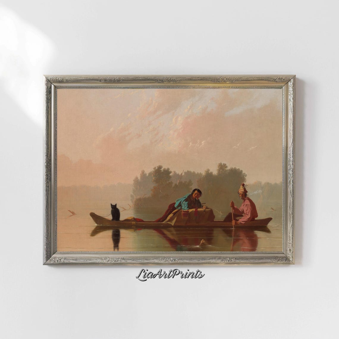 George Caleb Bingham Fur Traders Descending The Missouri Canoe Poster - Image 4