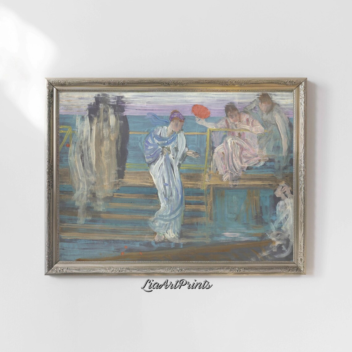 Dreamy Impressionist Scene, Ethereal Figures Art Print - Image 5