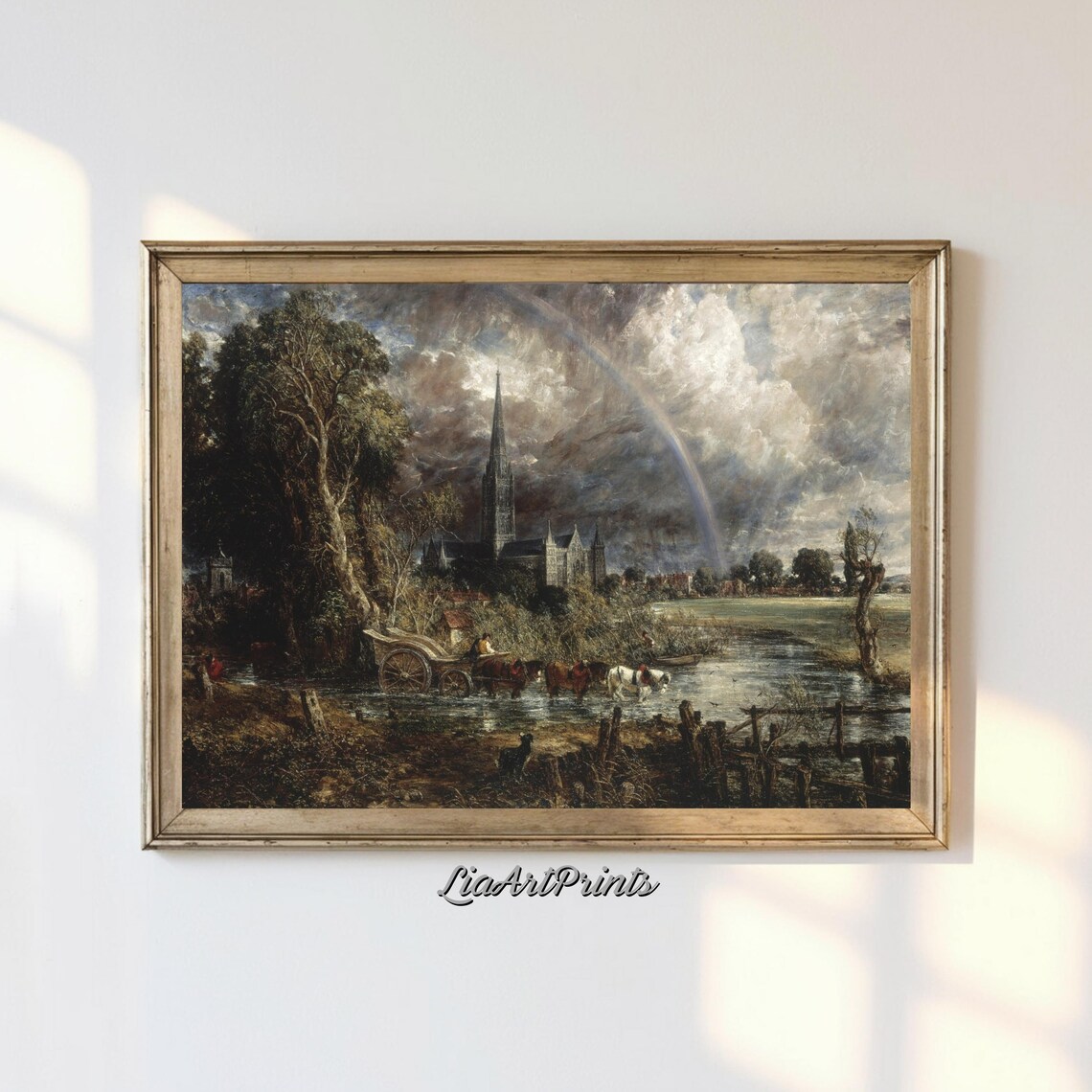 Rustic Landscape Artwork, Vintage Countryside Scene