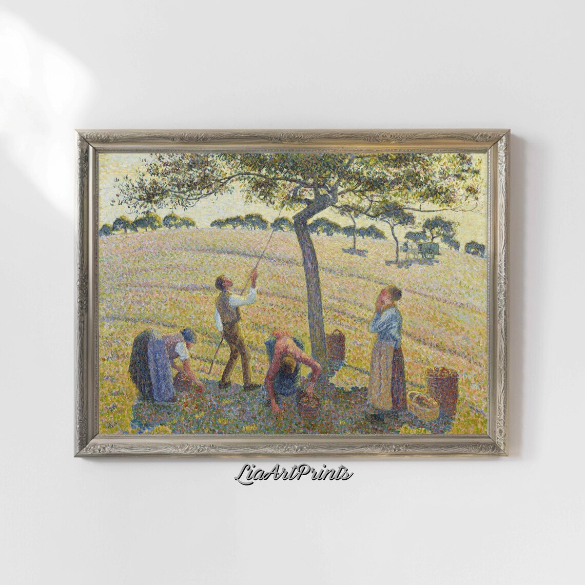 Pissarro Apple Picking Pointillist Peasants Harvest Eragny Art Poster - Image 4